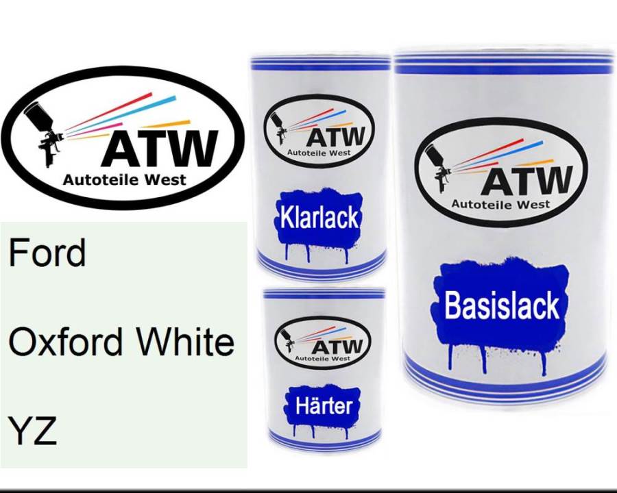 Ford, Oxford White, YZ: 500ml Lackdose + 500ml Klarlack + 250ml Härter - Set, von ATW Autoteile West.